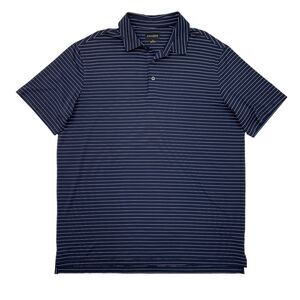 Chase 54 Polo Shirt Mens XL Extra Large Navy Striped Stretch Performance Golf